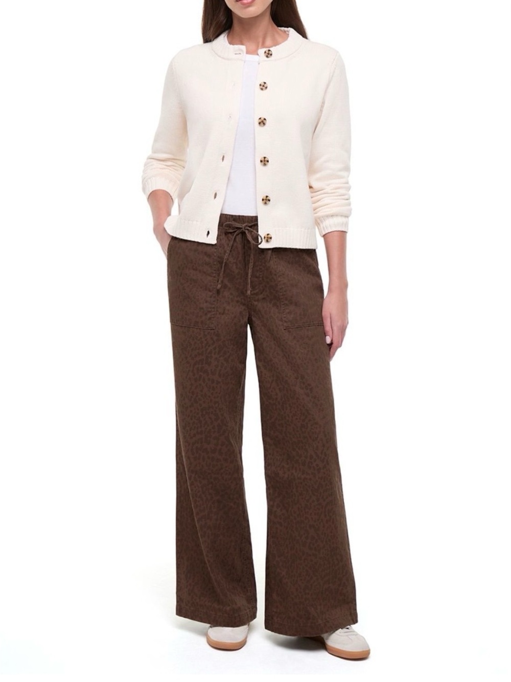 Gap Leopard Print Women’s Drawstring Twill Pants